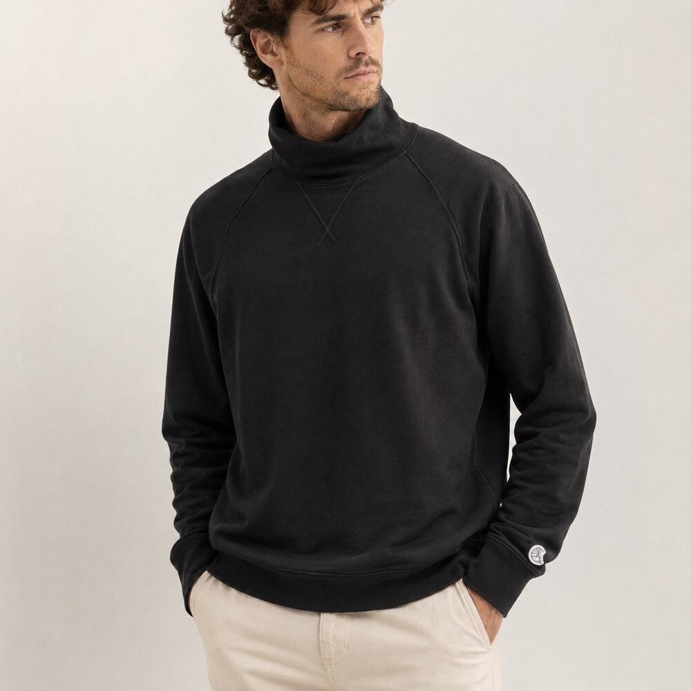 Todd Snyder x Champion Black Mock Neck Sweatshirt Made in Canada L